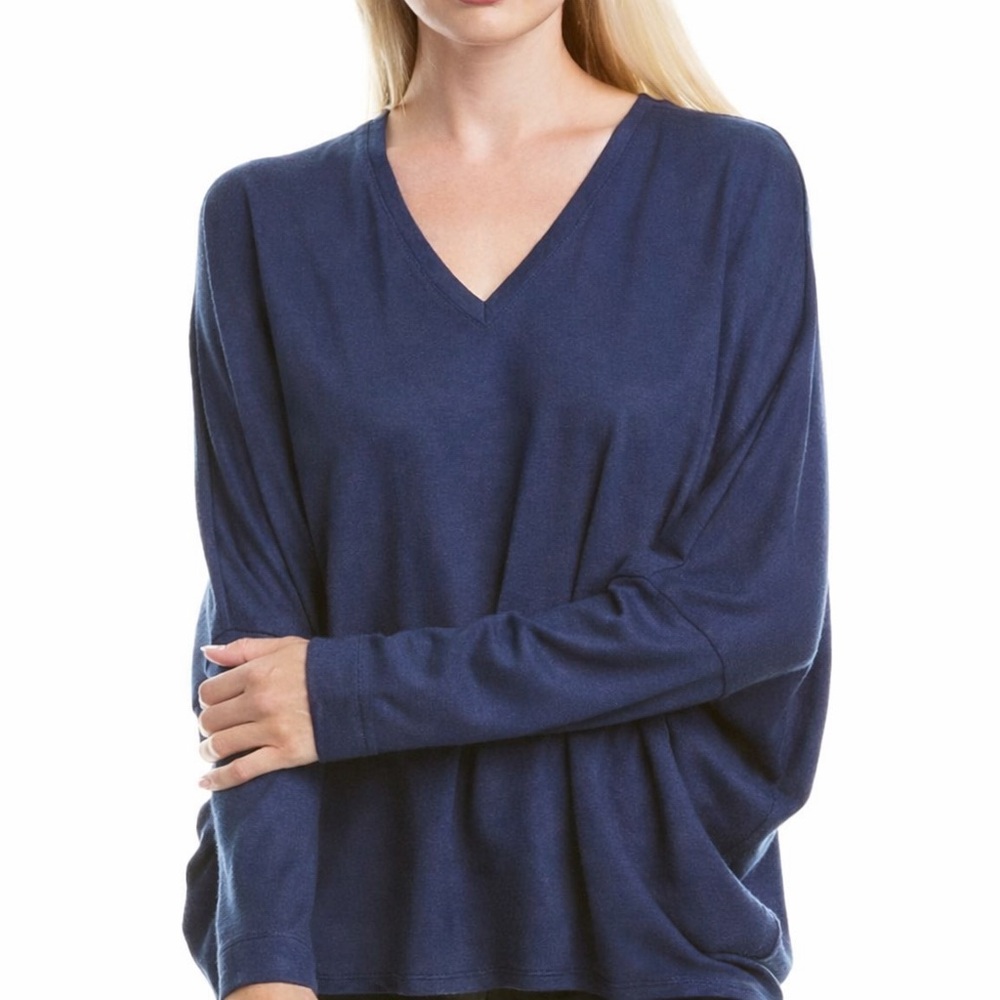 NATORI OVERSIZED SLOUCHY PULLOVER DOLMAN SLEEVES BLUE SWEATER SIZE MEDIUM NWT
